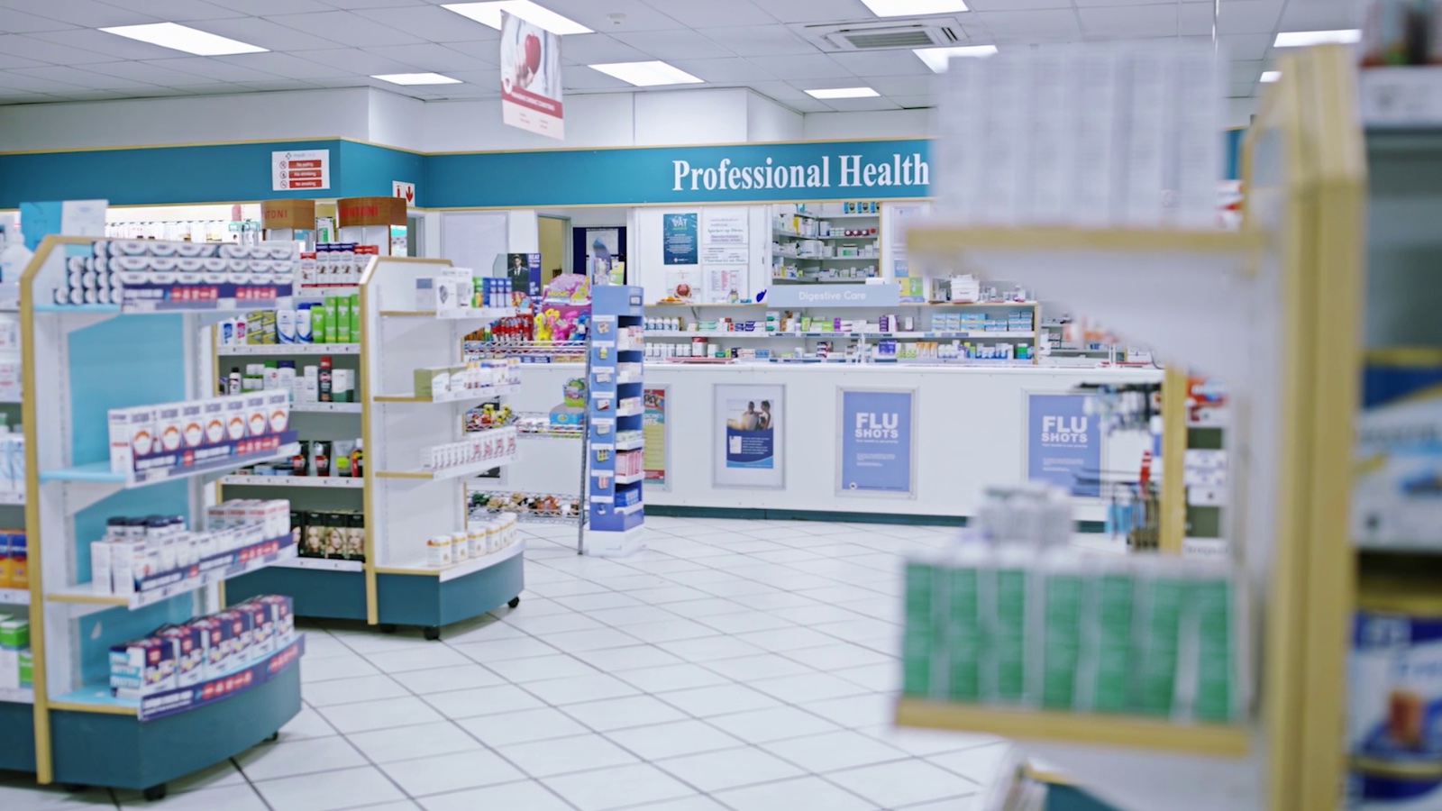 Interior of a professional health pharmacy